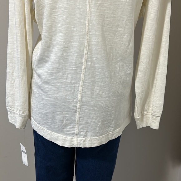 Anthropologie Pilcro Ruffled Open Back Top Ivory Ruffle Long Sleeve Sz Small NEW - Picture 8 of 15